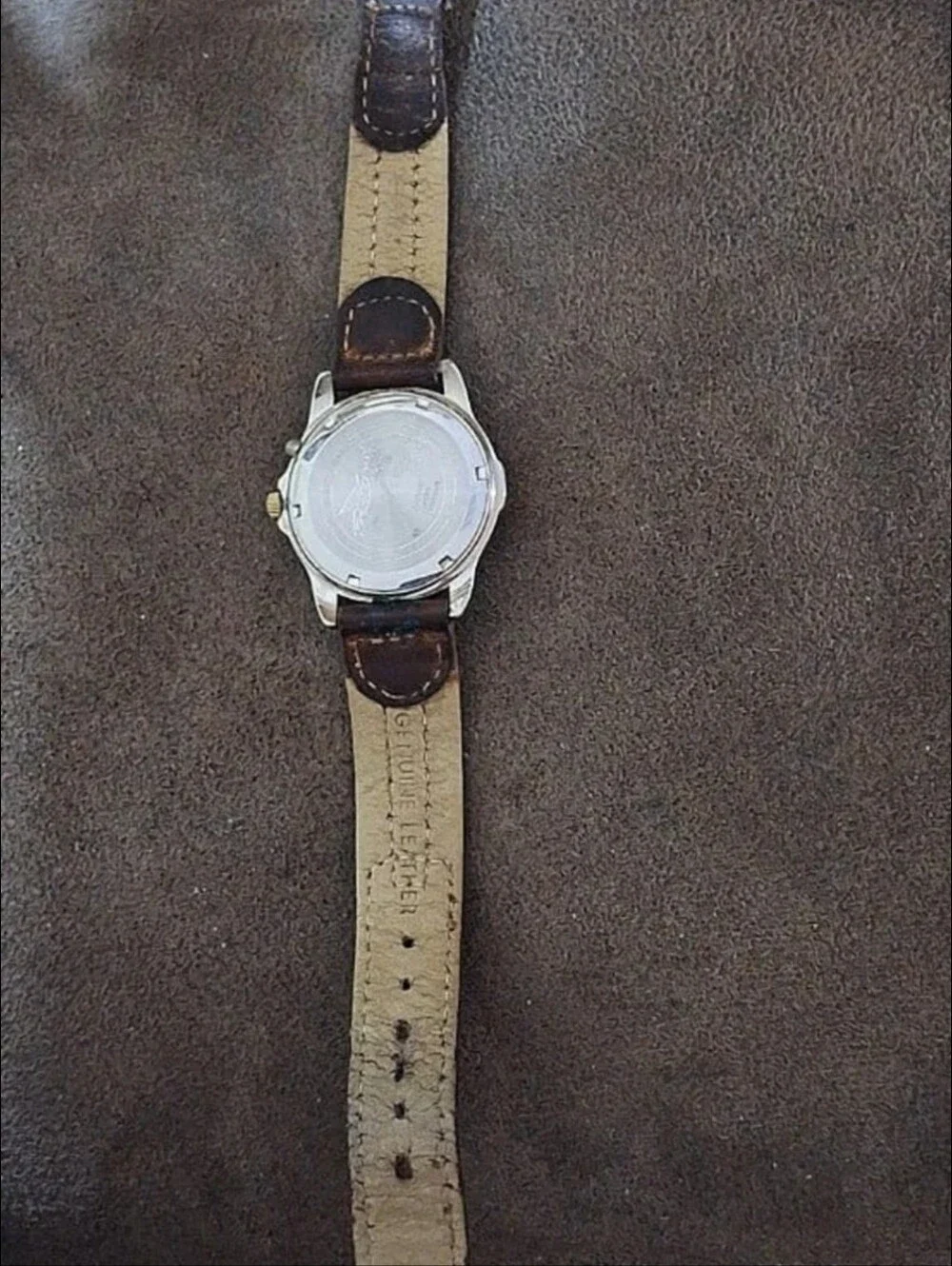 1980s Men's FreeStyle Night Vision Watch With Brown Genuine Leather Band
